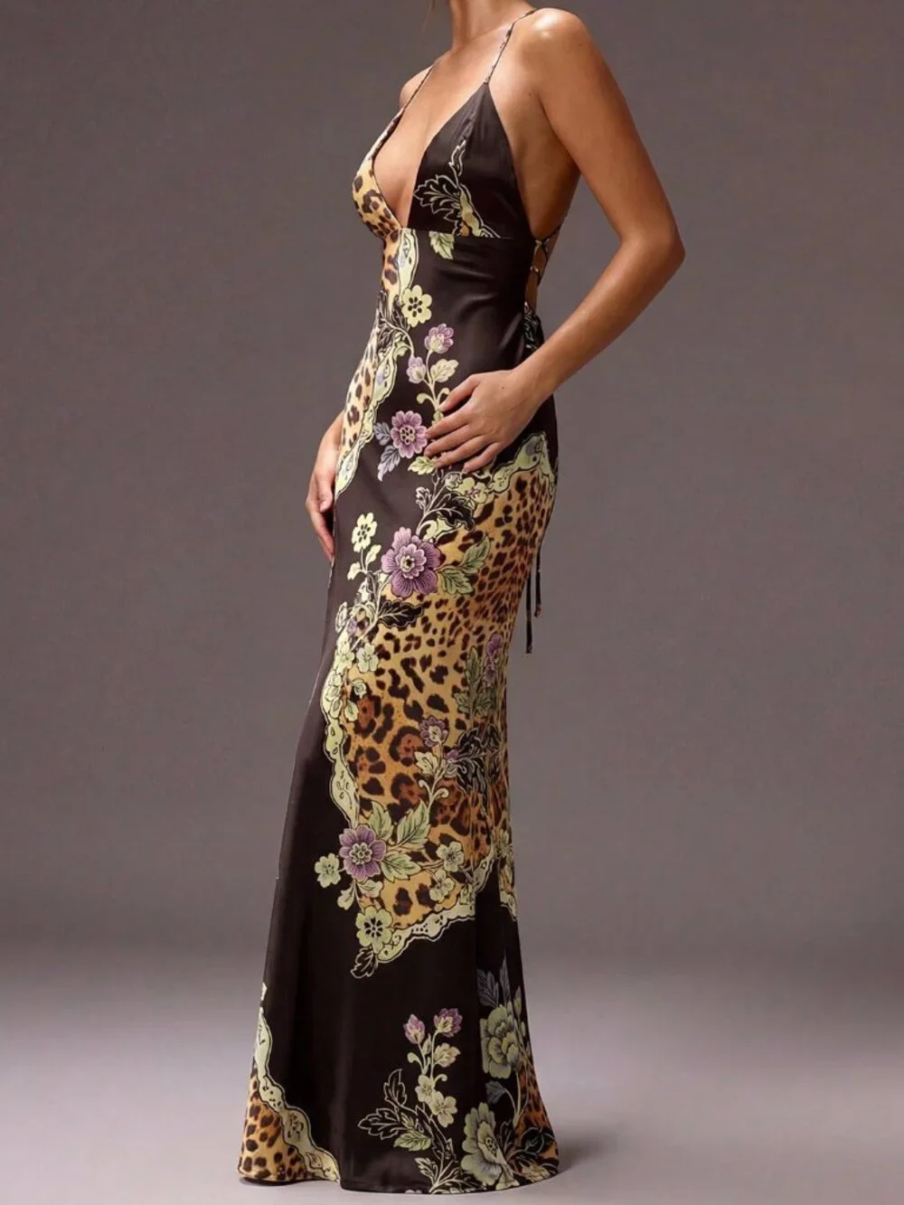 Brown Sexy Women's Maxi Dress